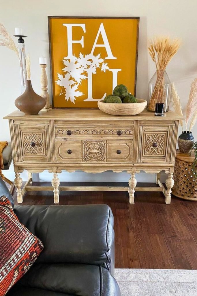 Rustic Fall Console Decor