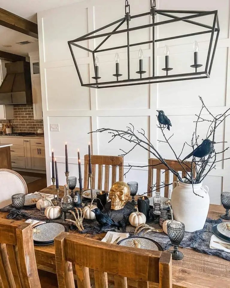Rustic Halloween Table Setup