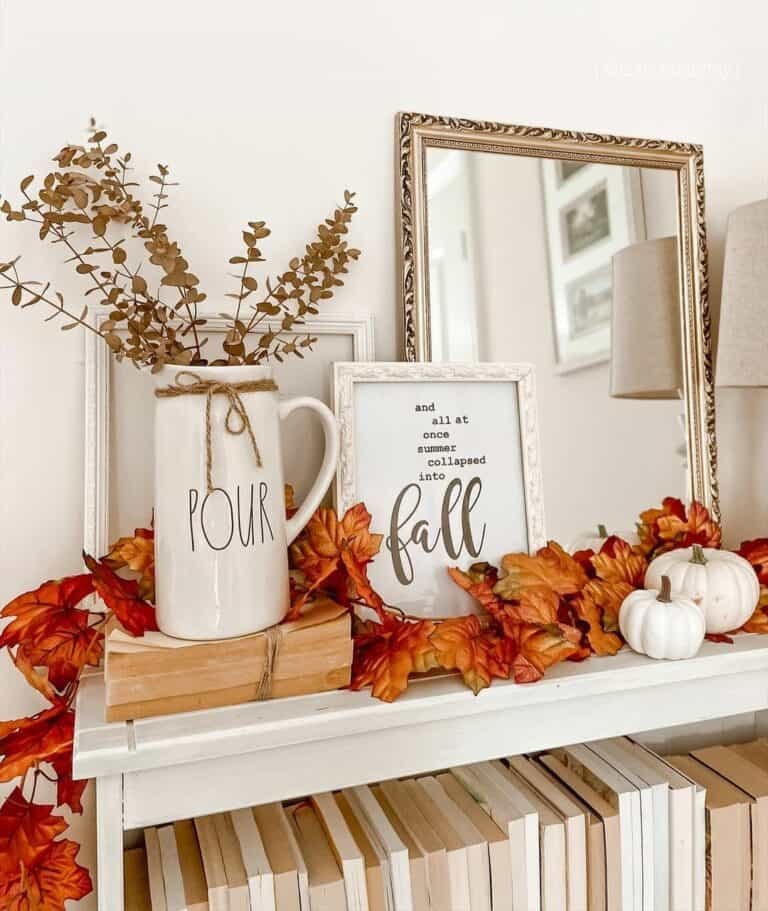 Seasonal Bookshelf Styling