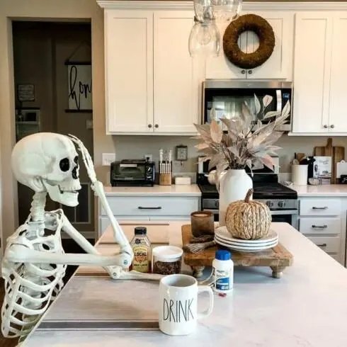 Skeleton at Kitchen Island