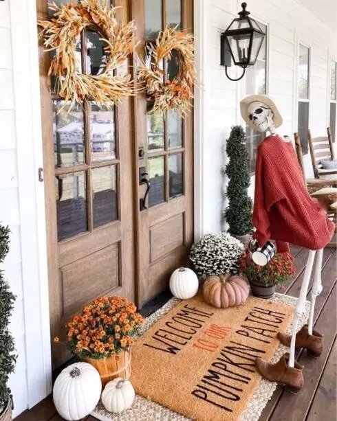 Skeleton-Themed Front Door