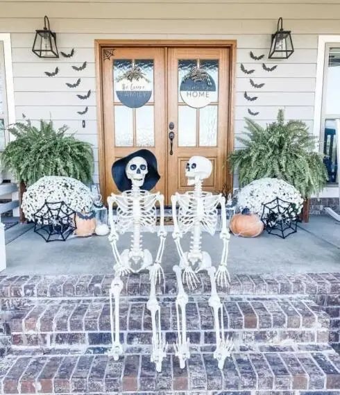 Skeletons on Front Porch
