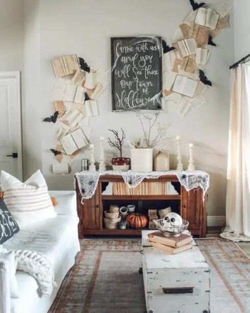 Skull Book Stack Decor