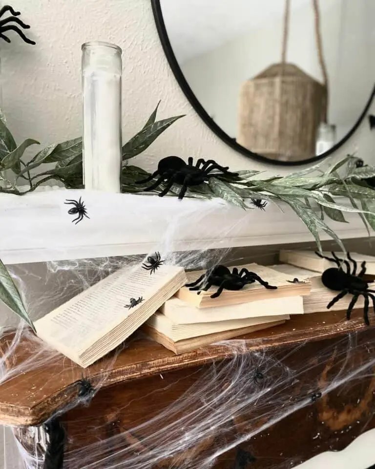 Spider Decor on Mantel