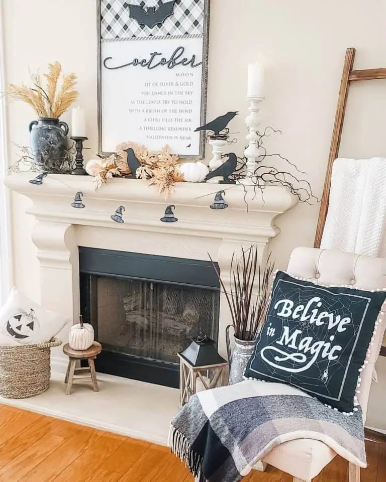 Upholstered Chair with Fall Decor