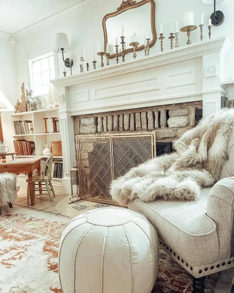 Vintage Candlesticks and Throws