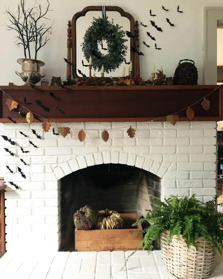 Vintage Halloween Fireplace Decor
