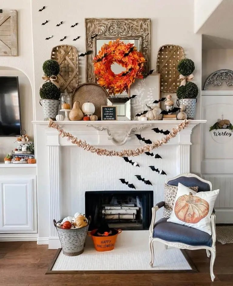 Vintage Halloween Mantel Decor