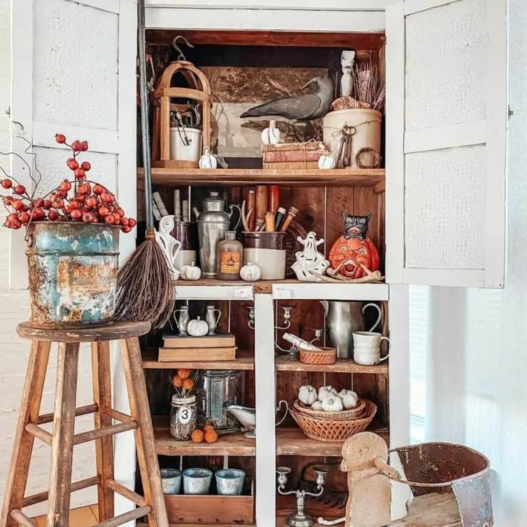 Vintage Halloween Pantry Decor