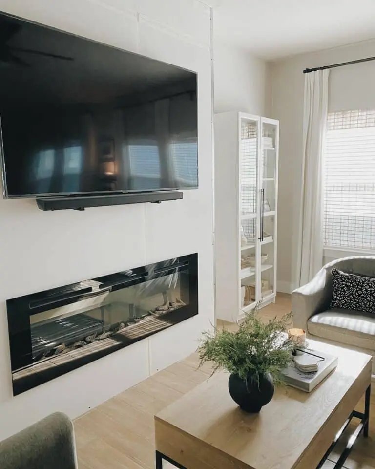 Wall-Mounted Modern Fireplace