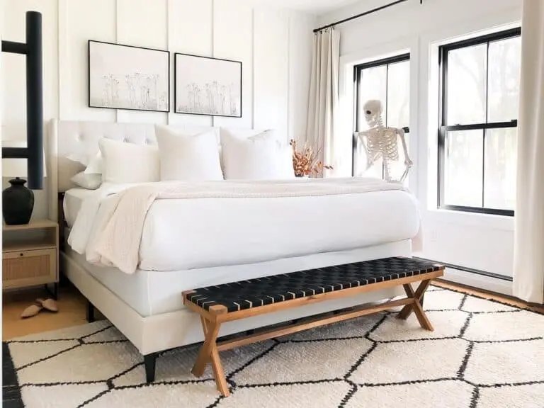 White Bedroom with Skeleton