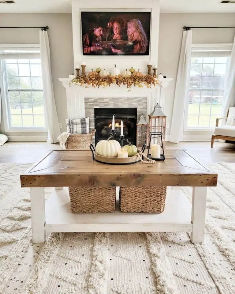 White Pumpkin Living Room Decor