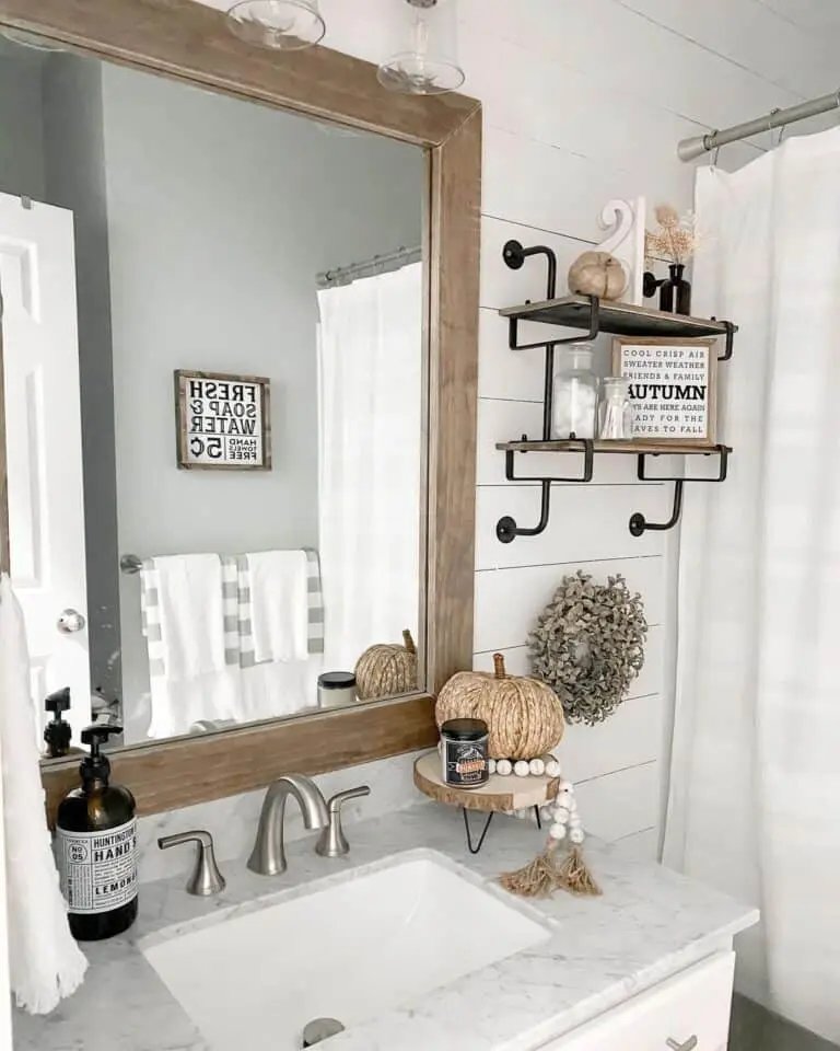 White Shiplap Bathroom Decor