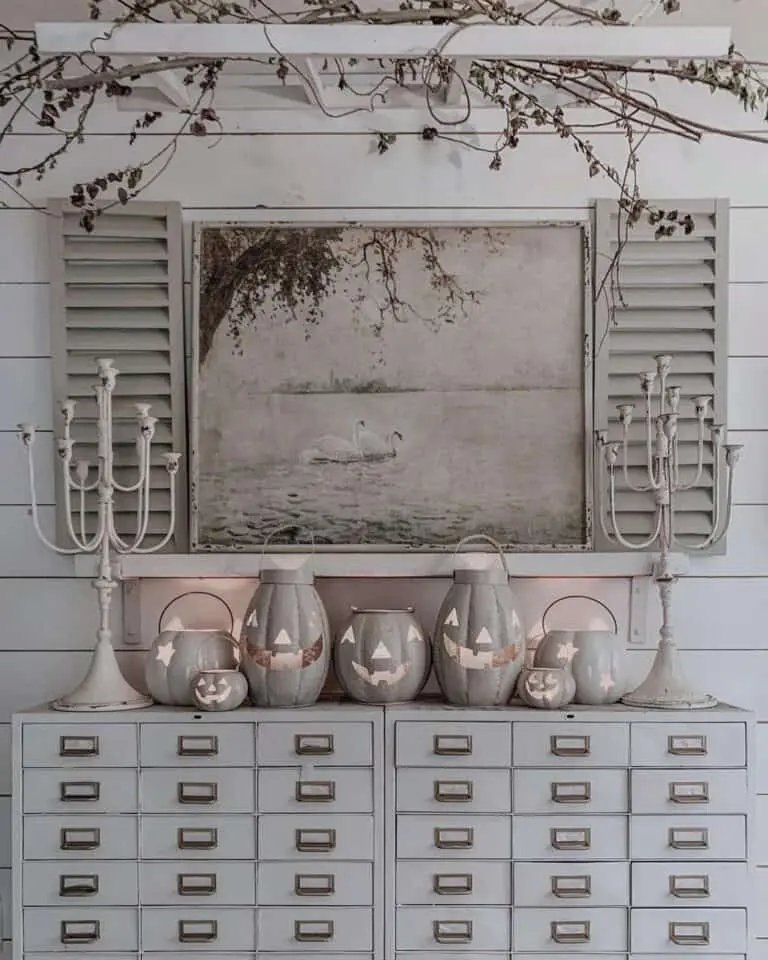 White Shiplap Hallway Decor