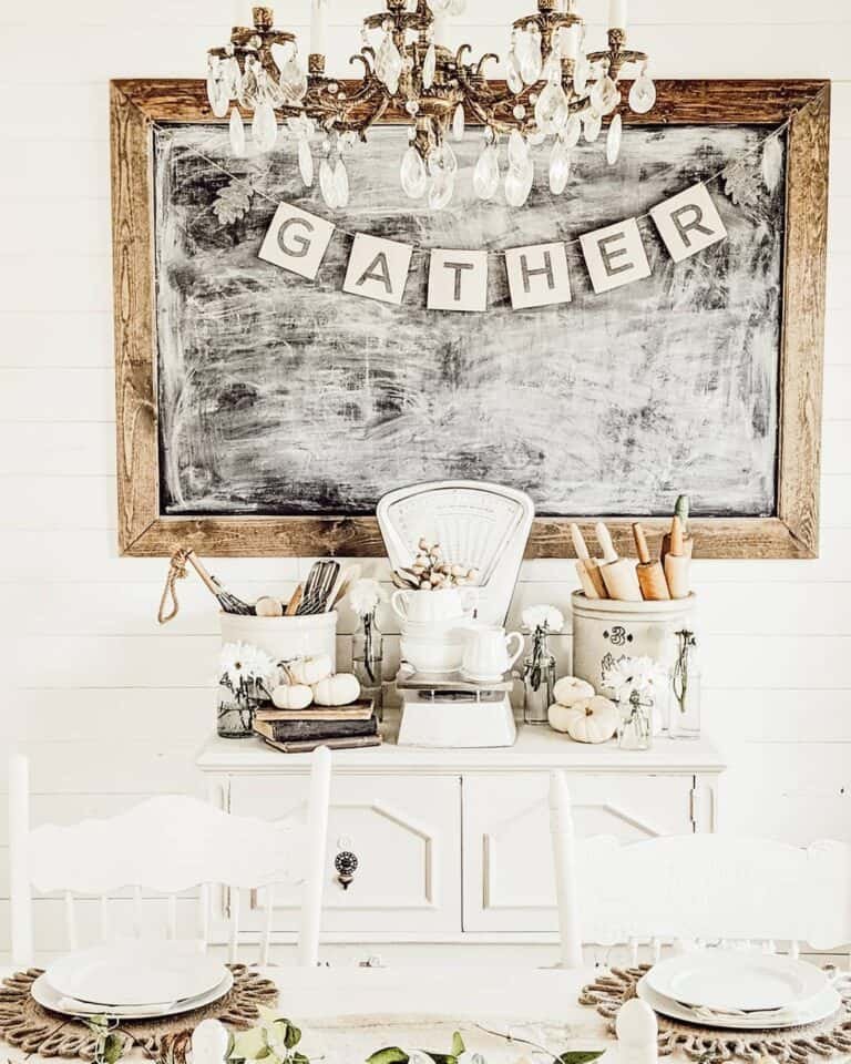 White Sideboard in Dining Room