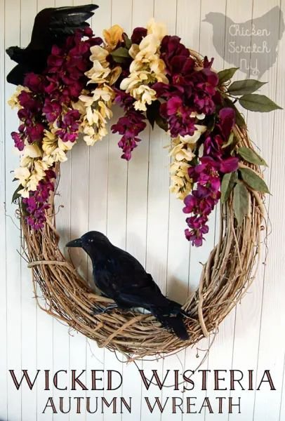 Wisteria and Crow Wreath