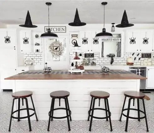 Witch Hats and Spider Decor