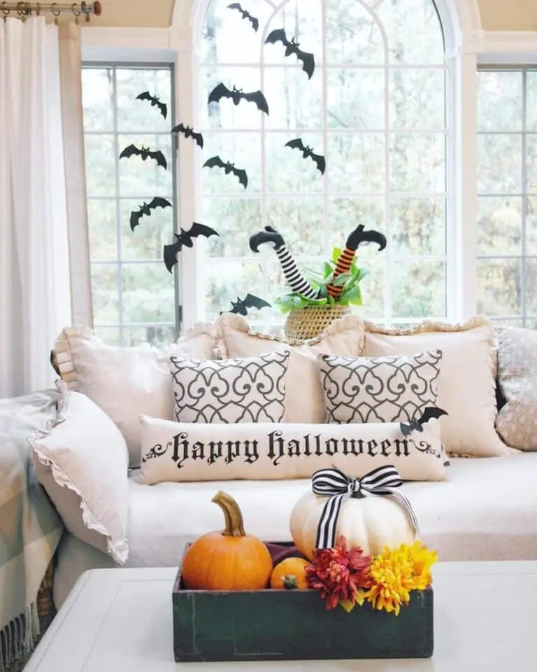 Witch Legs and Bat Decor