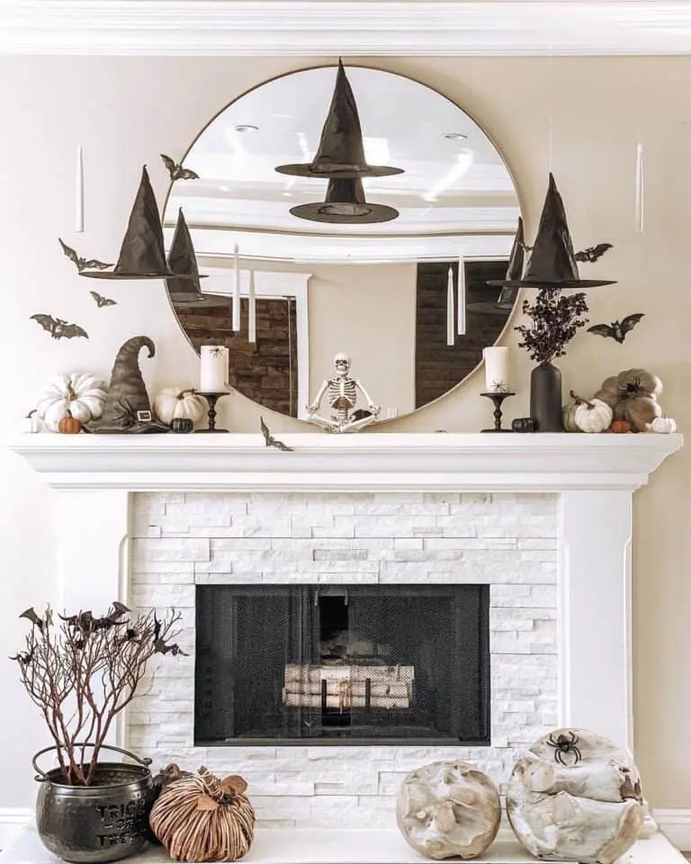 Witches Hats Above Fireplace