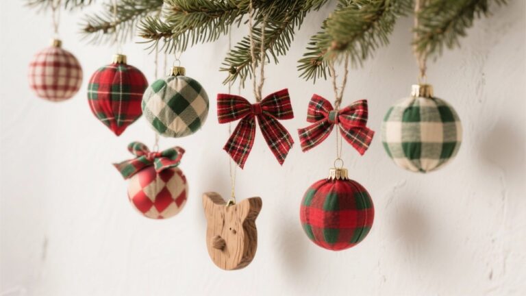 19 Plaid Christmas Ornaments for Cozy Farmhouse Holiday Decor