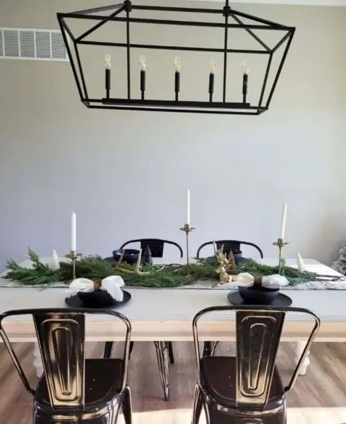 Black Chandelier Light Wood