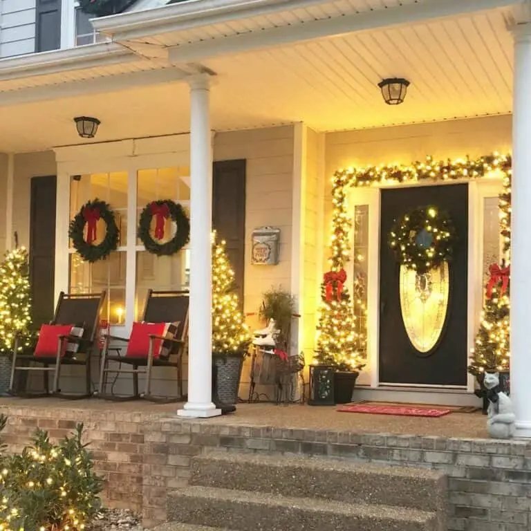 Black Door Christmas Porch