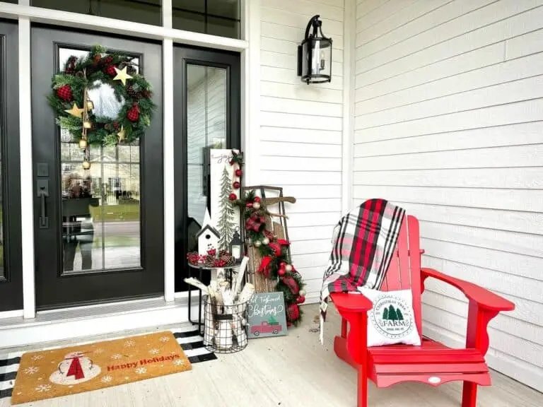 Black Door Christmas Porch