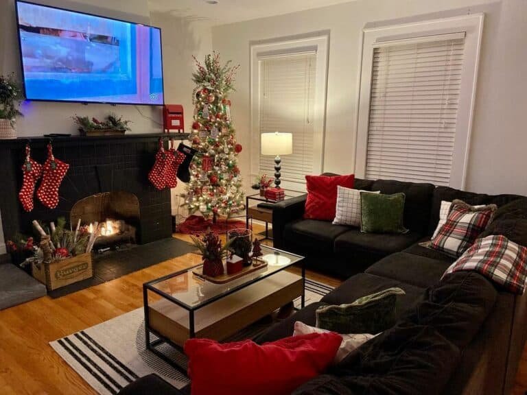 Black Fireplace Christmas