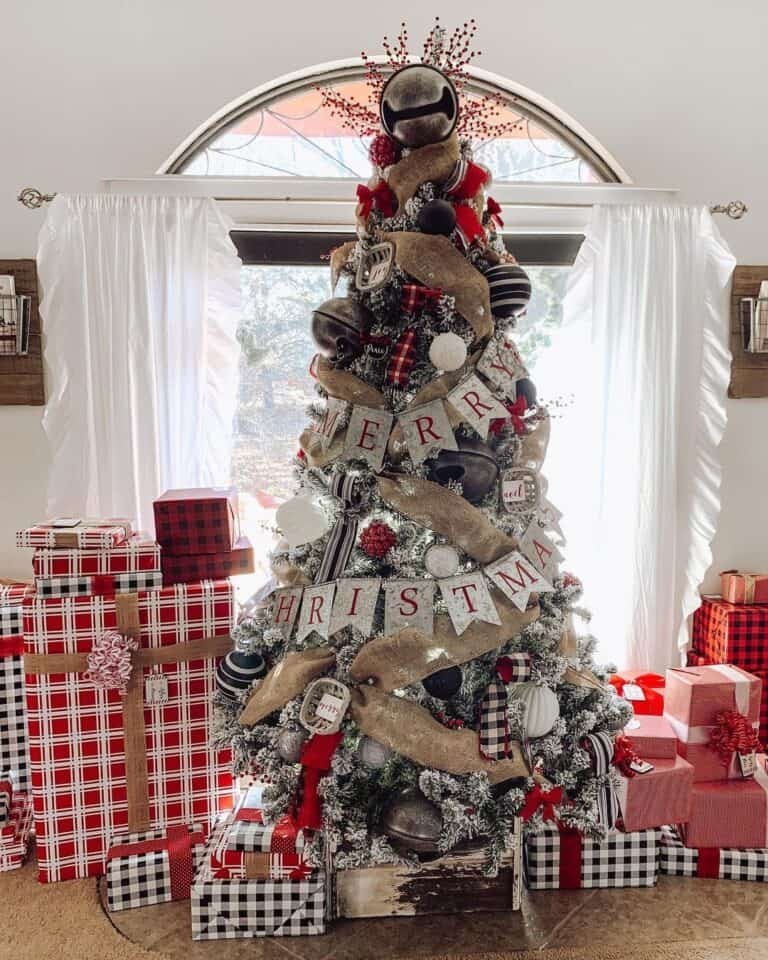 Black Flocked Tree