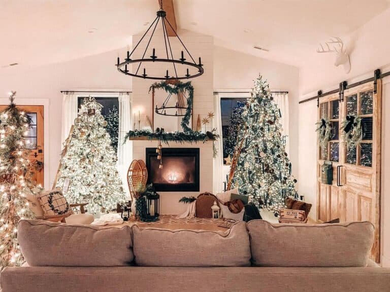 Black Tree Fireplace Display