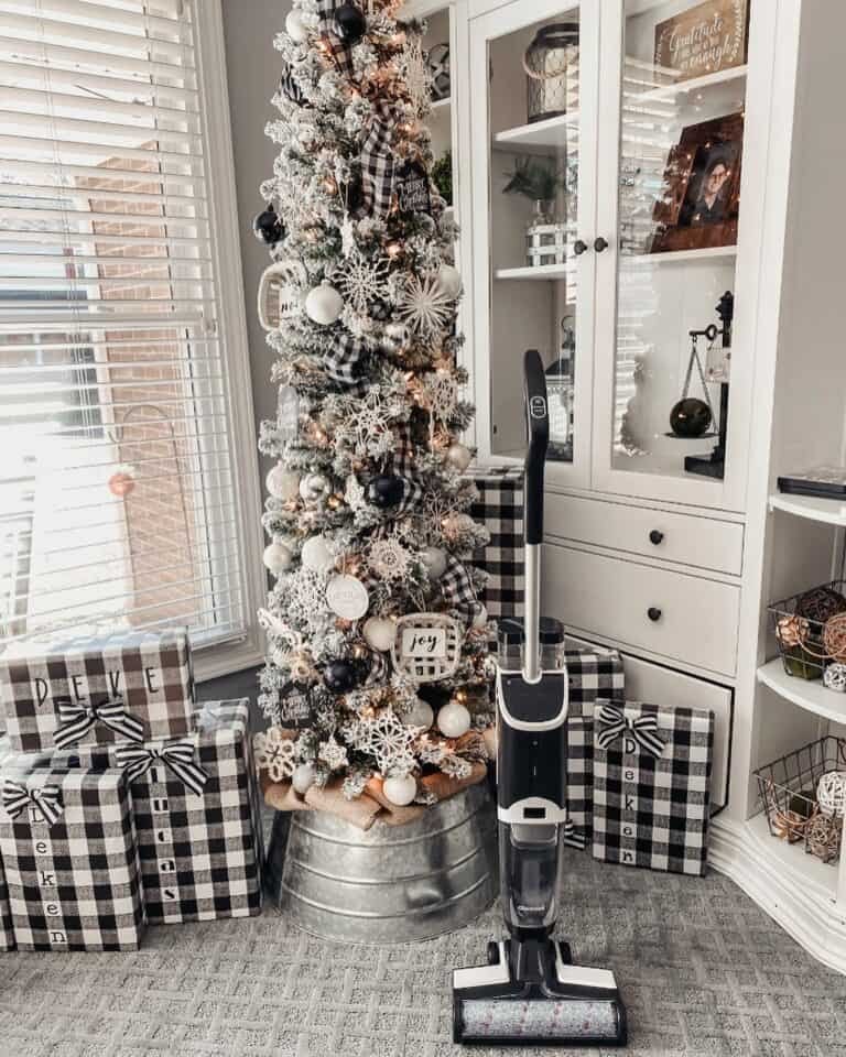 Black White Plaid Trees