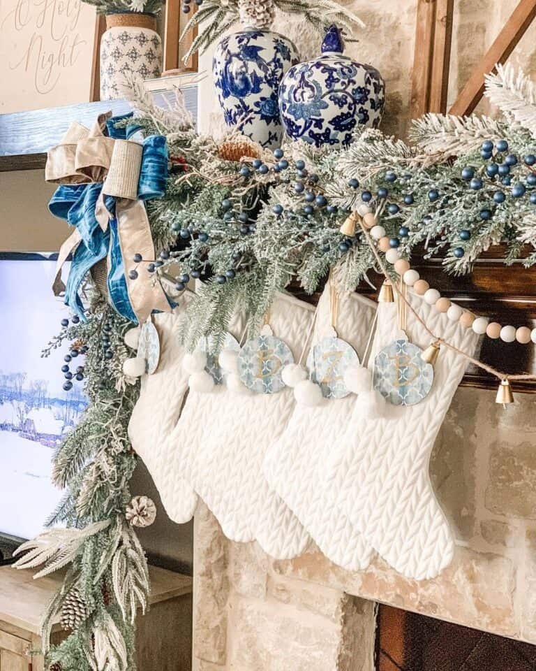 Blue White Stockings