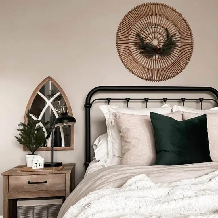 Boho Bedroom Winter Greenery