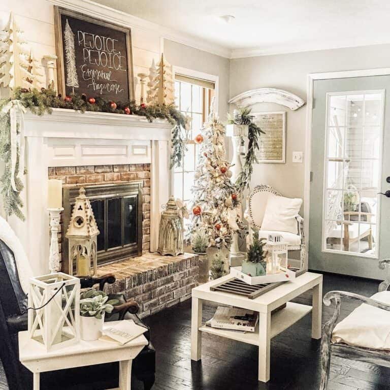 Brick Fireplace Lanterns