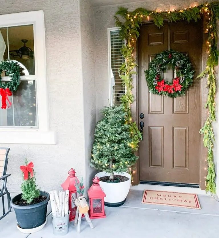 Brown Door Christmas Wreath