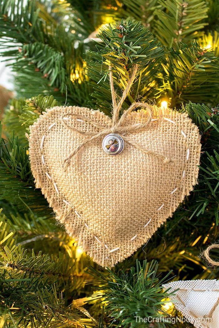 Burlap Sewn Ornaments