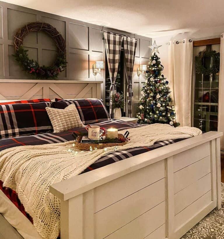 Dark Blue Plaid Comforter
