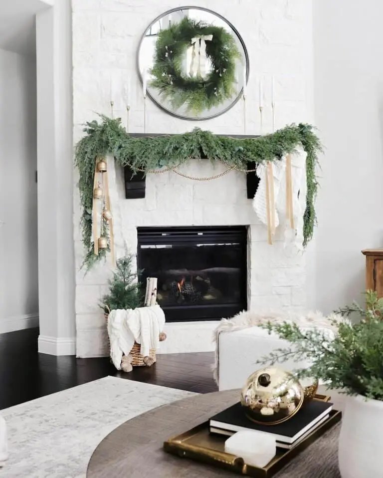 Dark Floor White Fireplace
