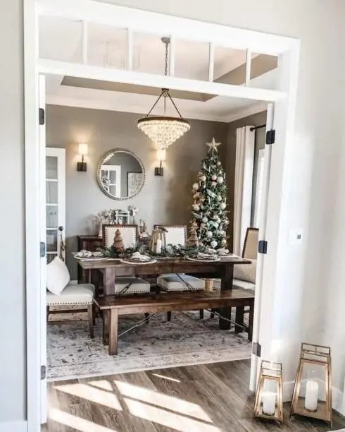 Dark Wood Christmas Table