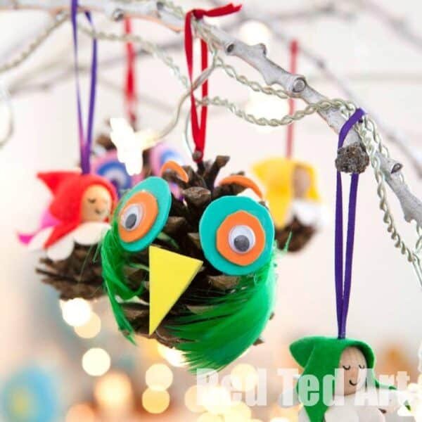 Felt Pinecone Owls