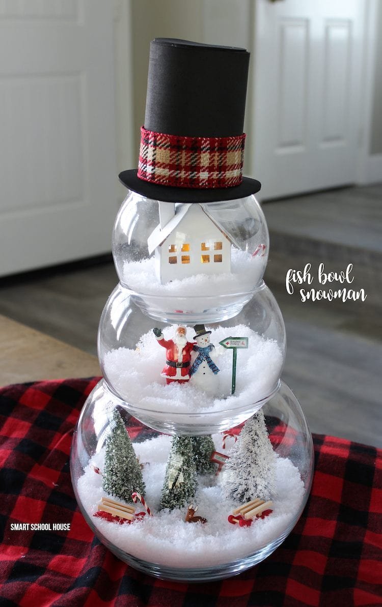 Fishbowl Snowman Display