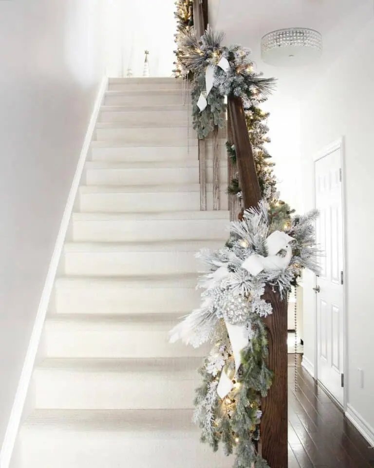 Flocked Garland Staircase