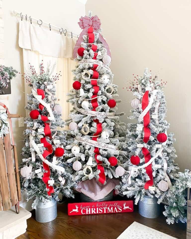 Flocked Tree Trio