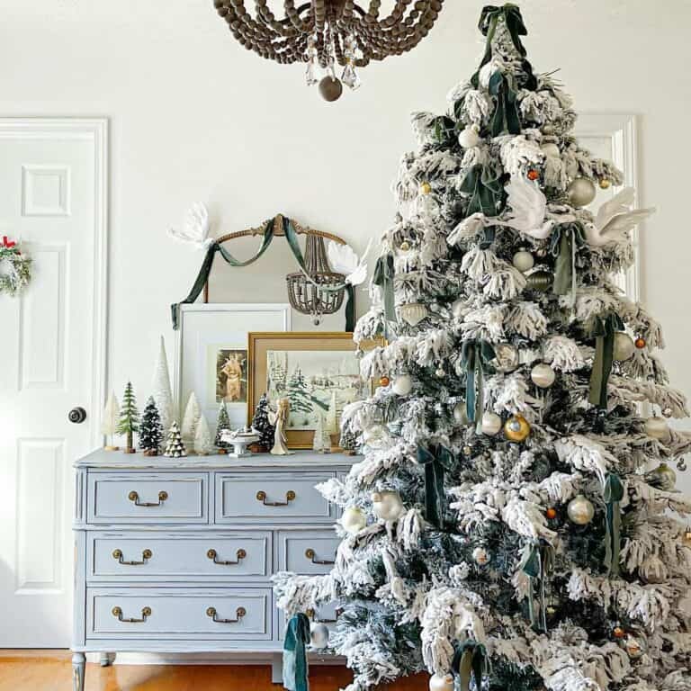 Flocked White Tree