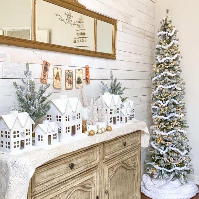 Flocked White Tree