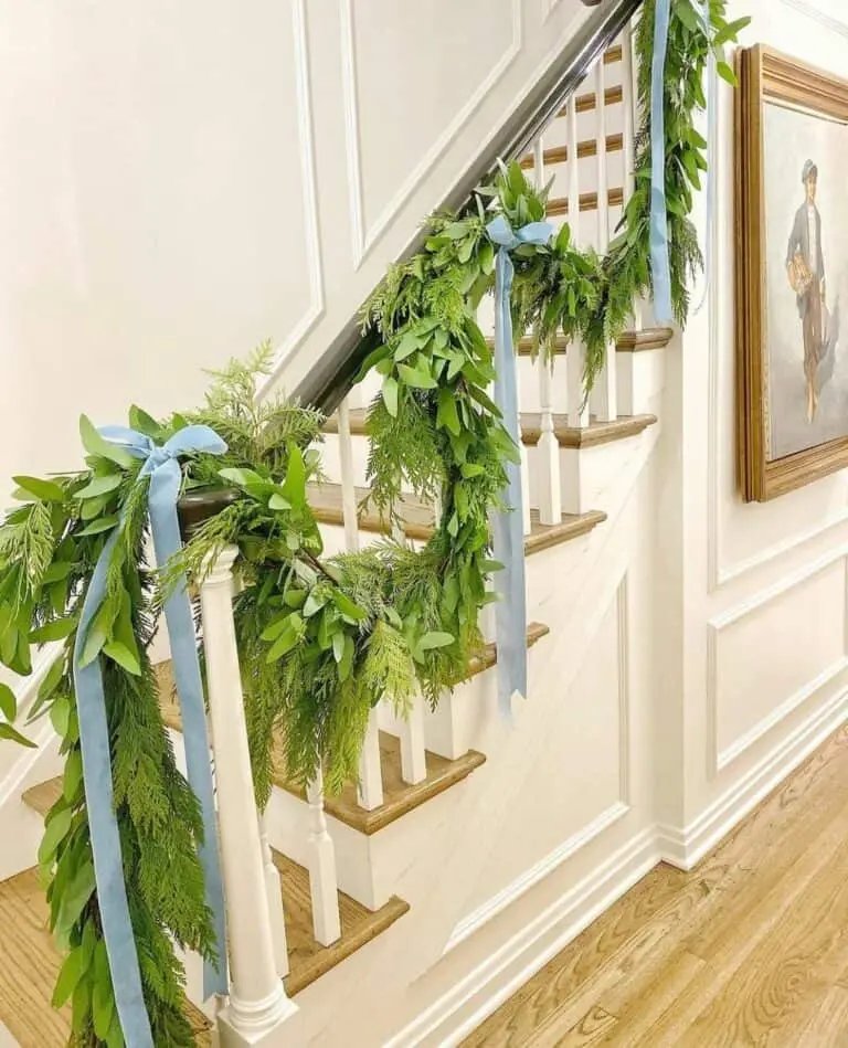 Garland with Blue Bows