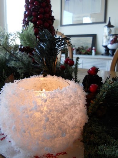 Glass Snow Votives