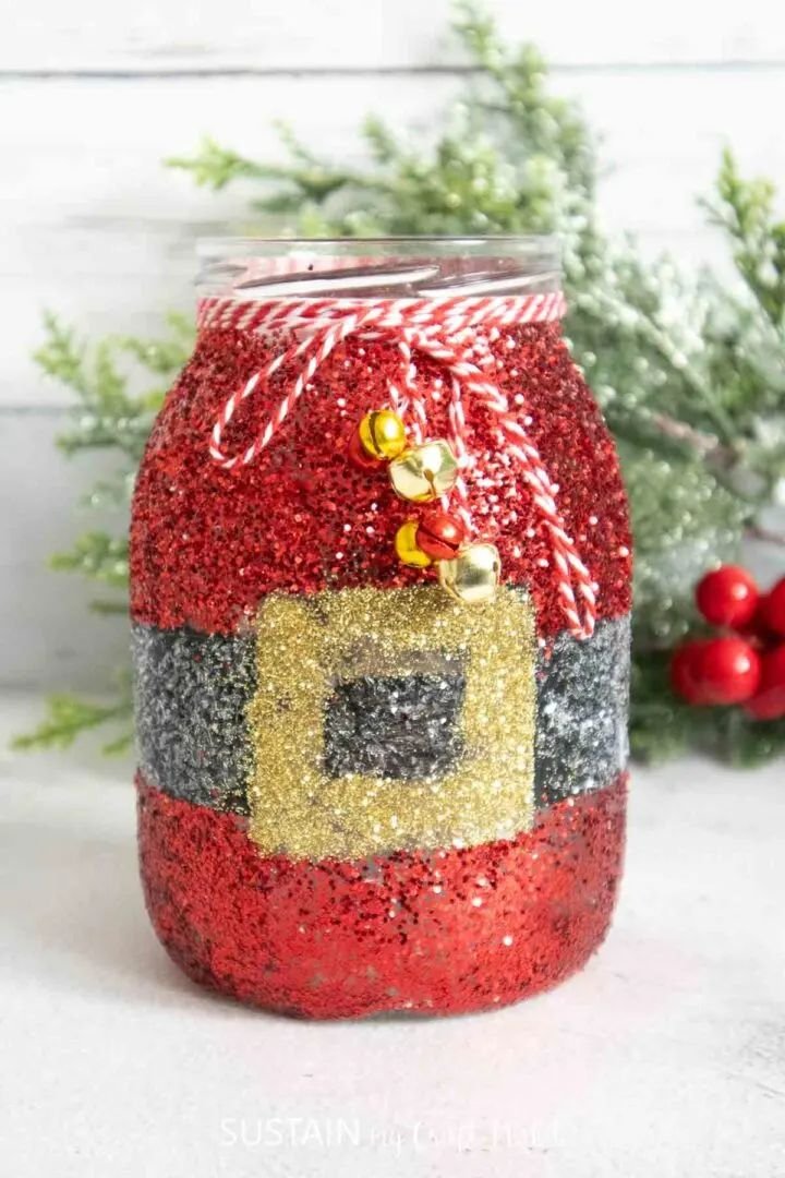Glitter Santa Jars
