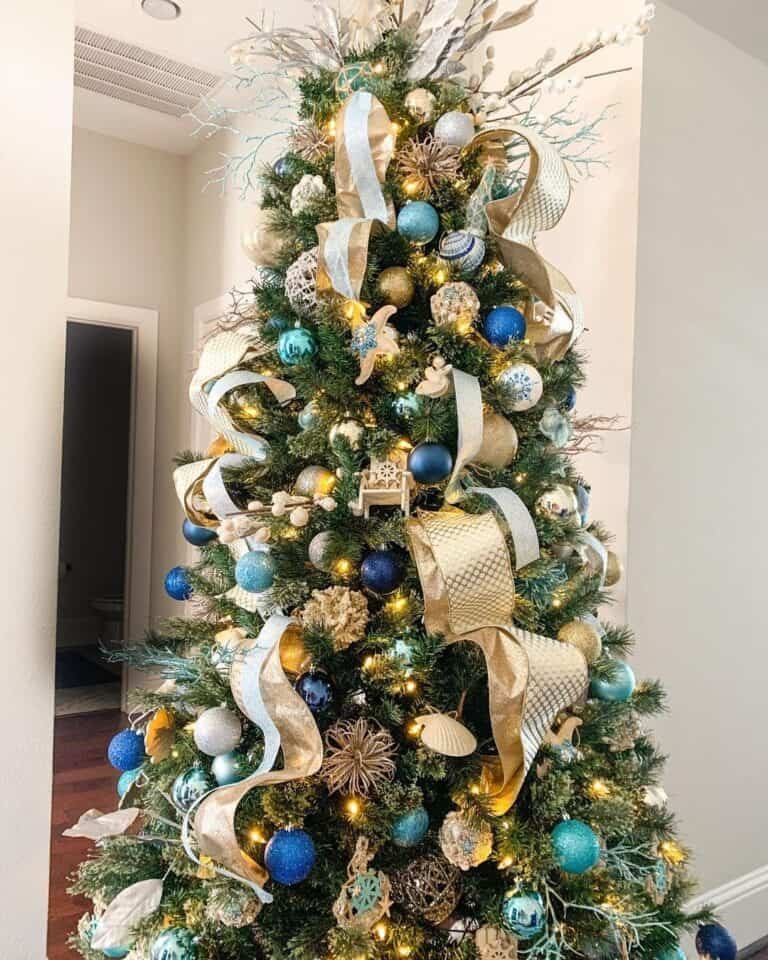 Gold Blue Ornaments