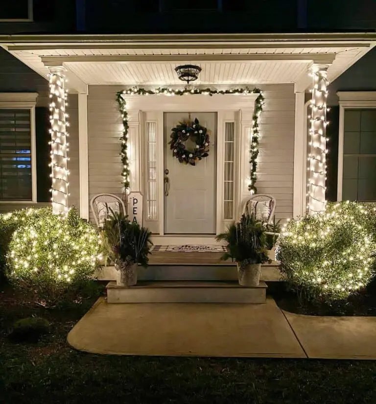 Gray Porch Christmas Lights